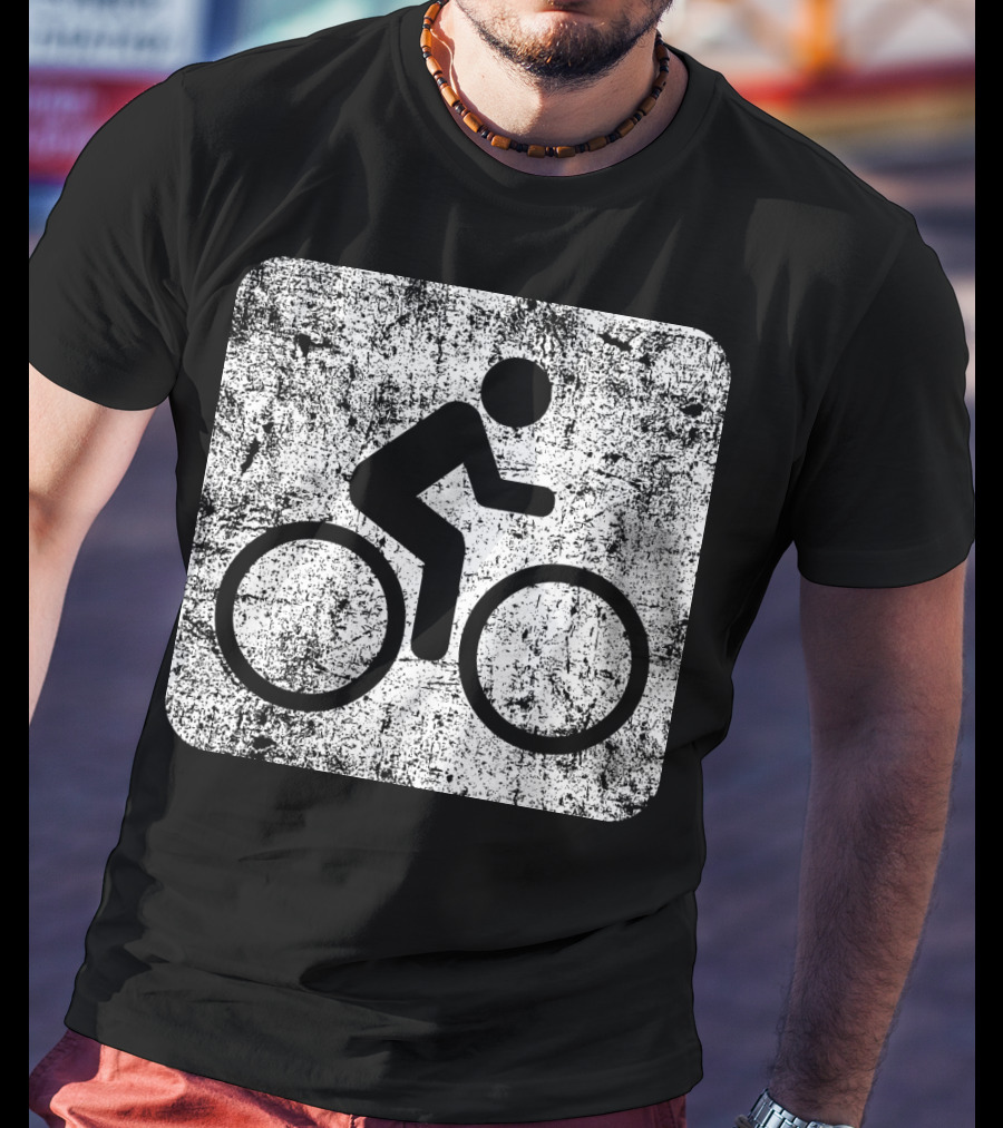 Cycling Sign Grunge Style Iconic Bicycle T-Shirt