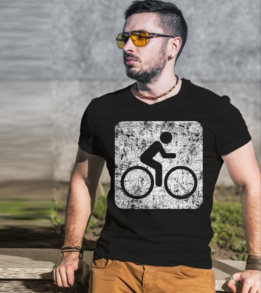 Cycling Sign Grunge Style Iconic Bicycle T-Shirt