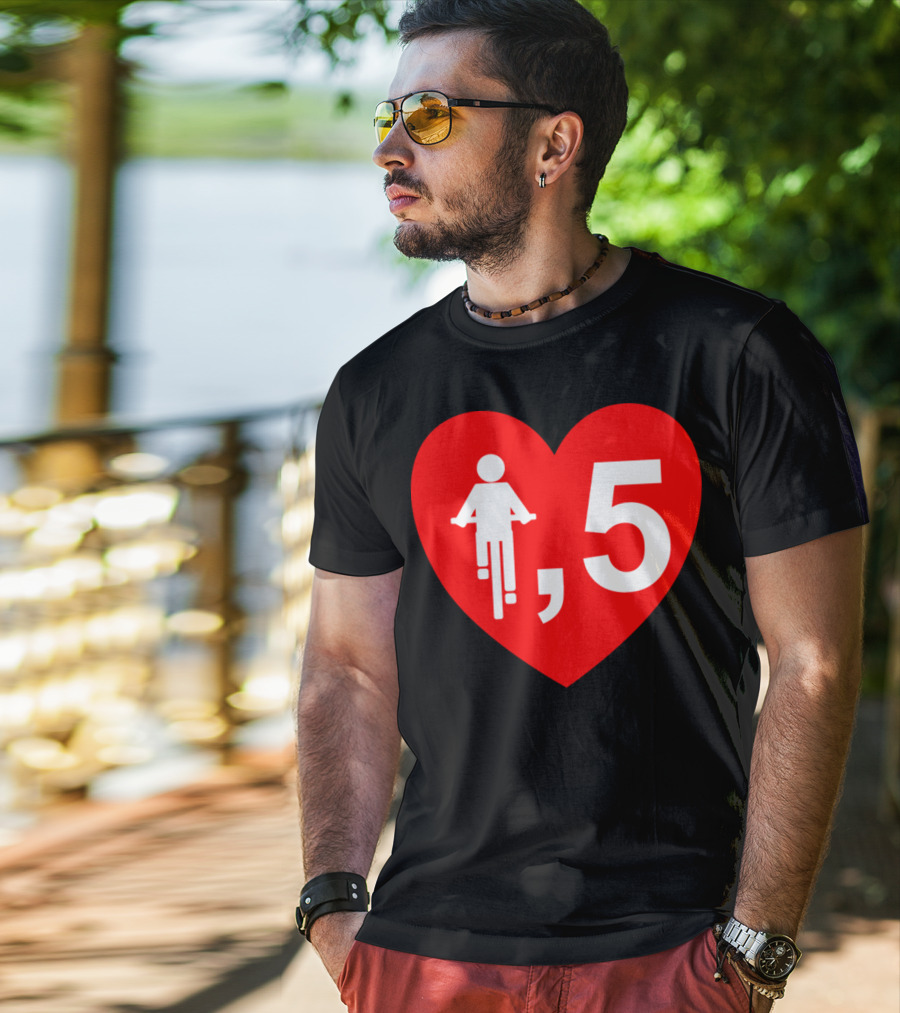 Cyclist Heart 5 Red T-Shirt