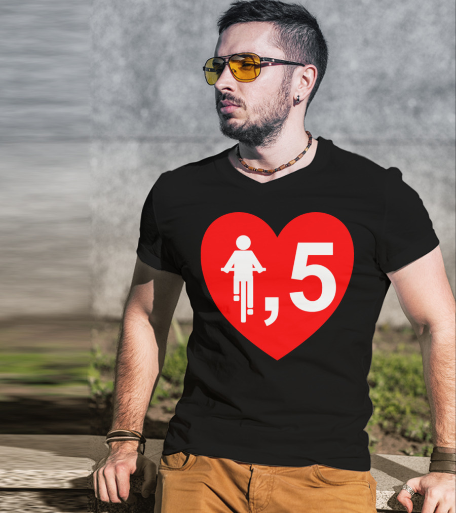 Cyclist Heart 5 Red T-Shirt