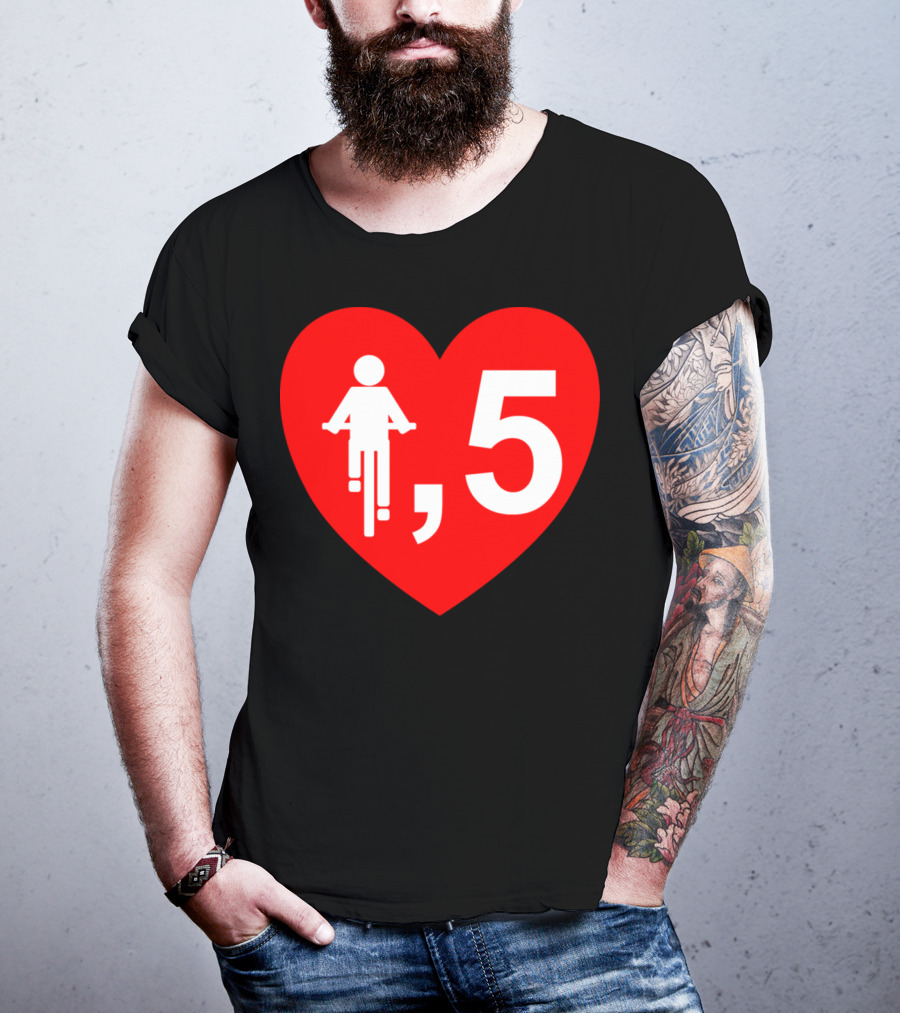 Cyclist Heart 5 Red T-Shirt