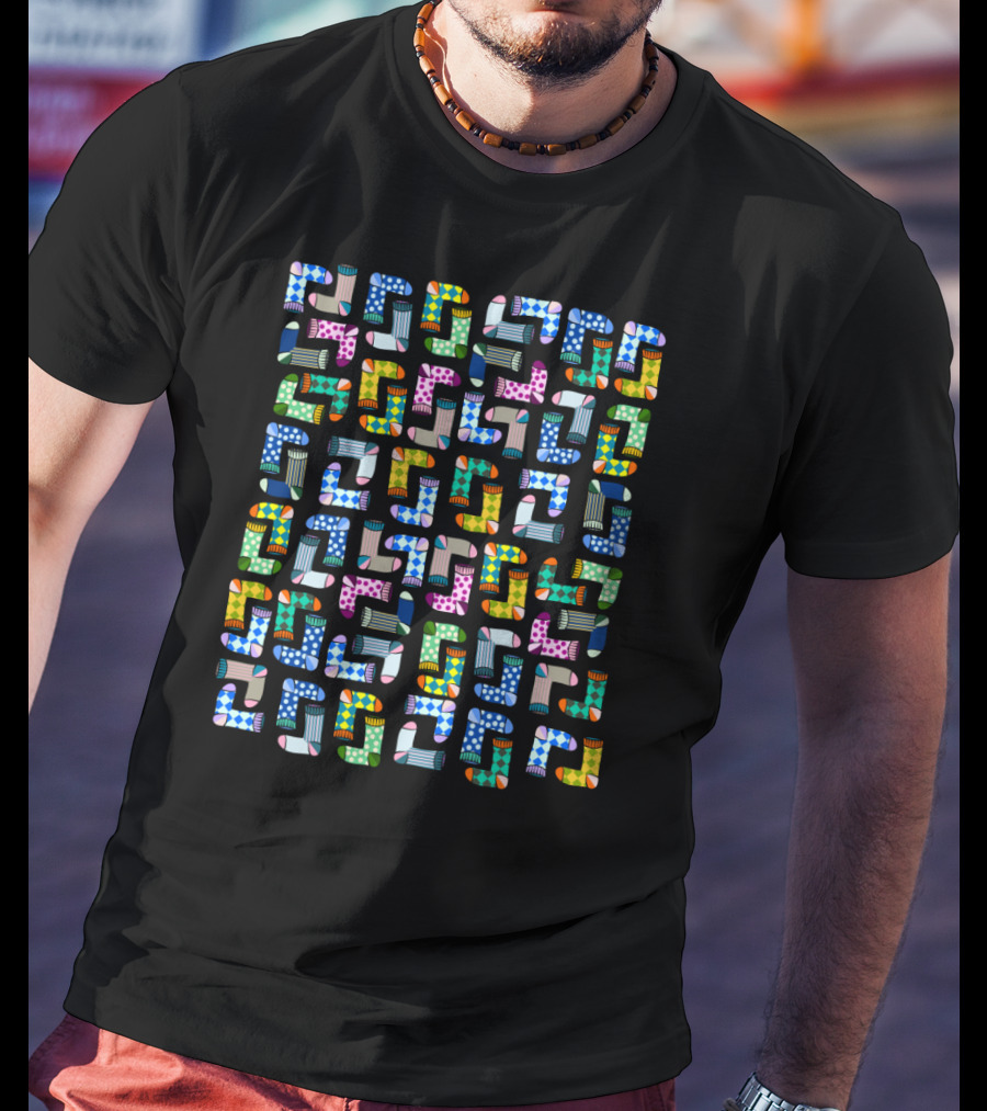 Funny Colorful Socks Mosaic T-Shirt