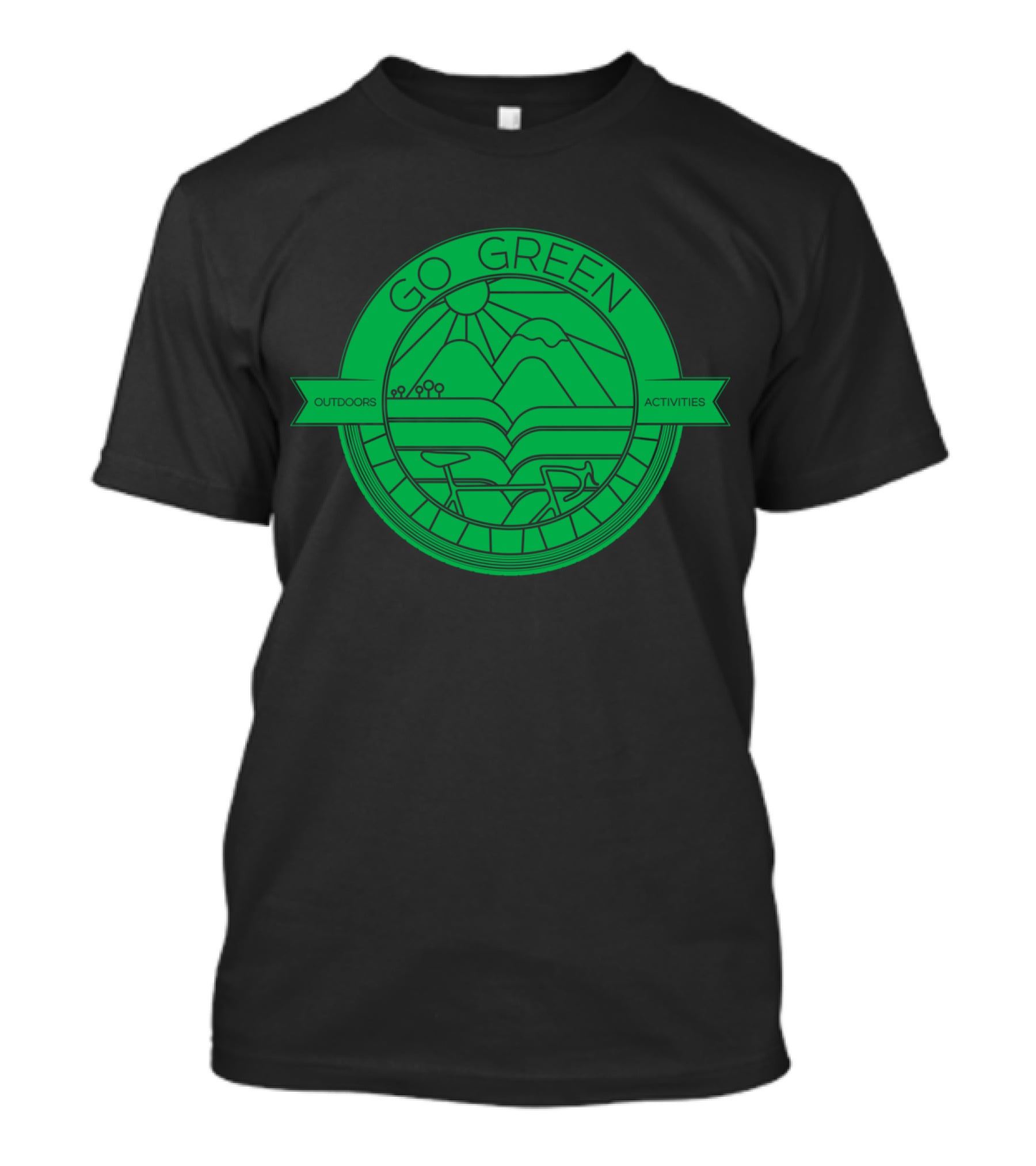 Go Green Outdoors Activities Mountain Cycling Scenery T-Shirt