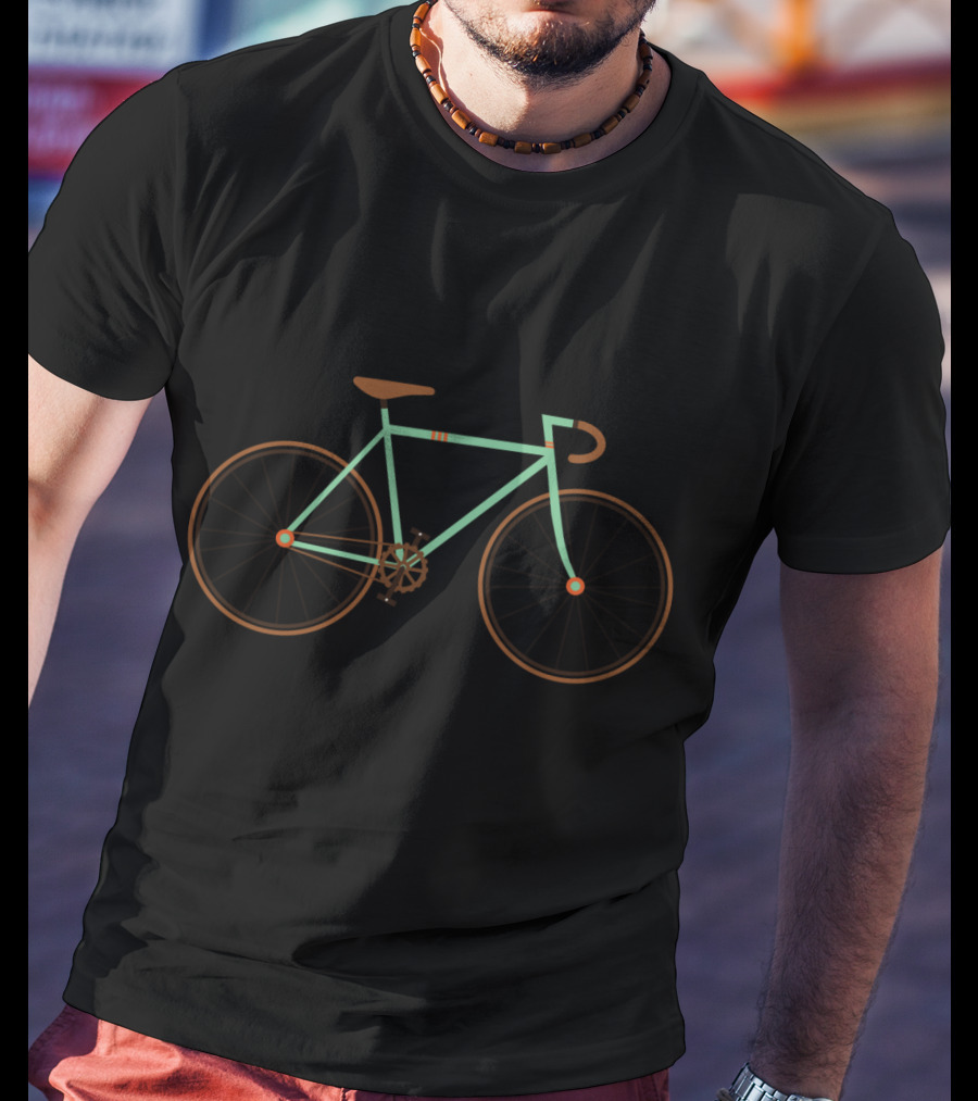 Green Fixie Bicycle Minimalist Retro T-Shirt