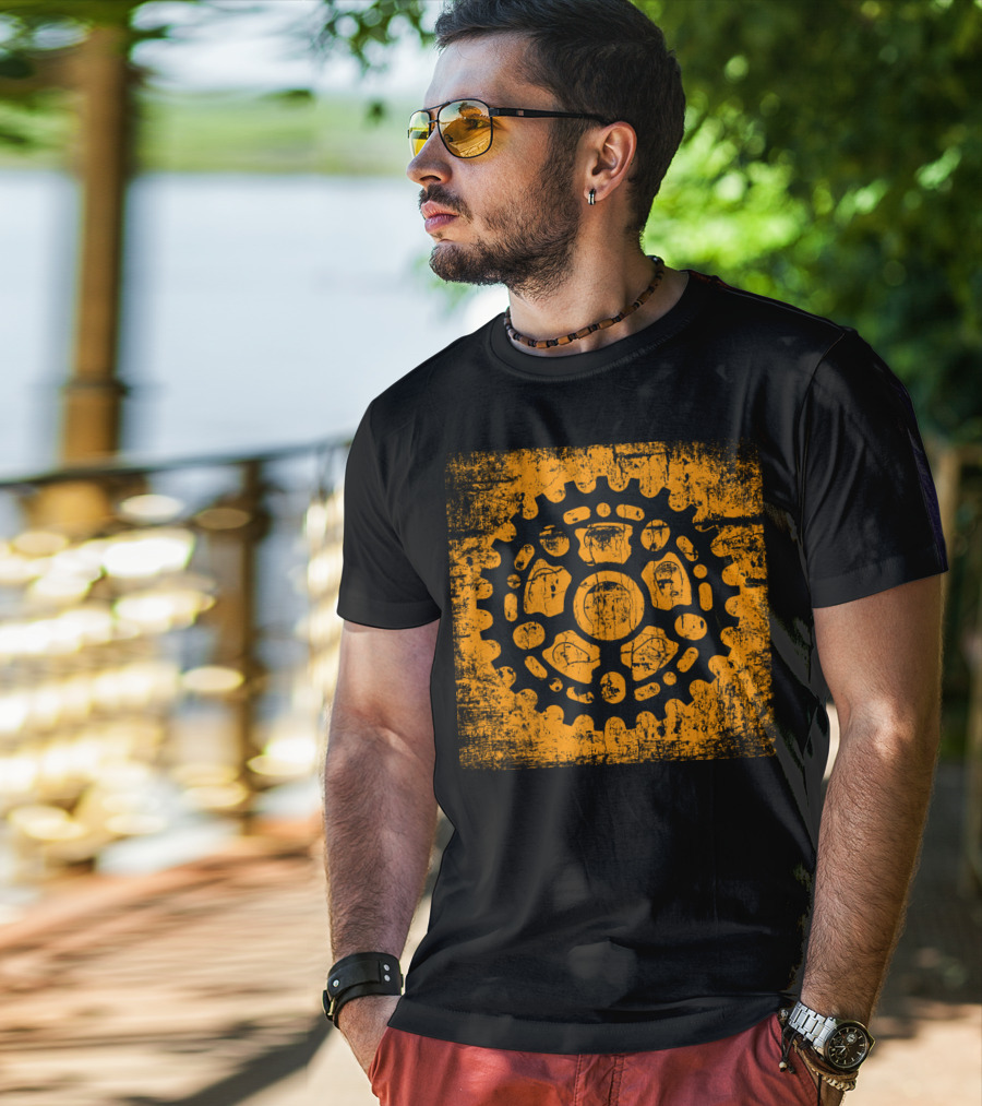 Grunge Gear Distressed Orange Sprocket T-Shirt