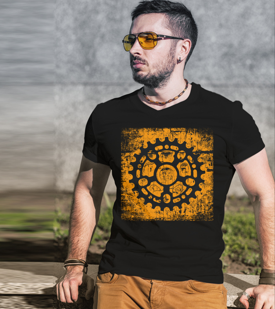 Grunge Gear Distressed Orange Sprocket T-Shirt