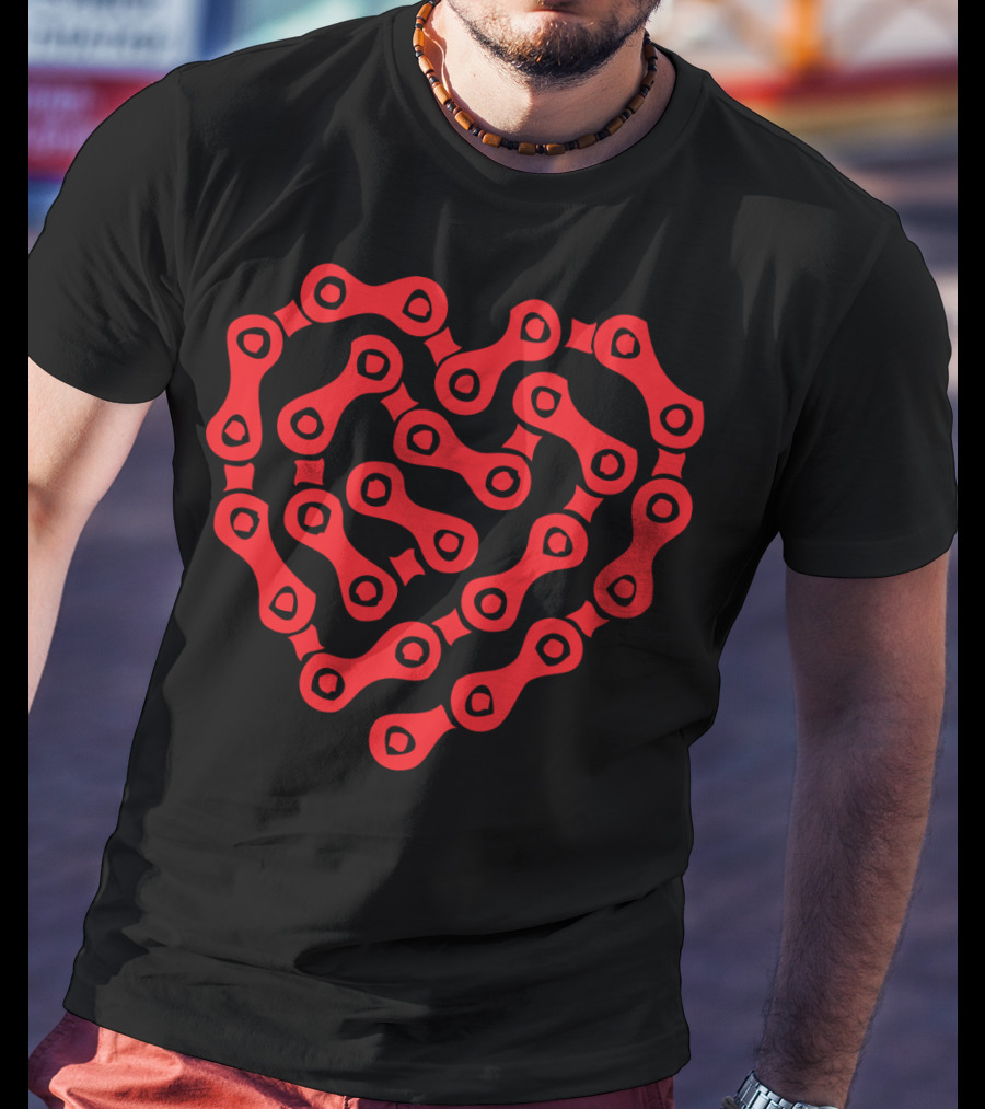 Hertzblut Heart-Shaped Red Bicycle Chain T-Shirt