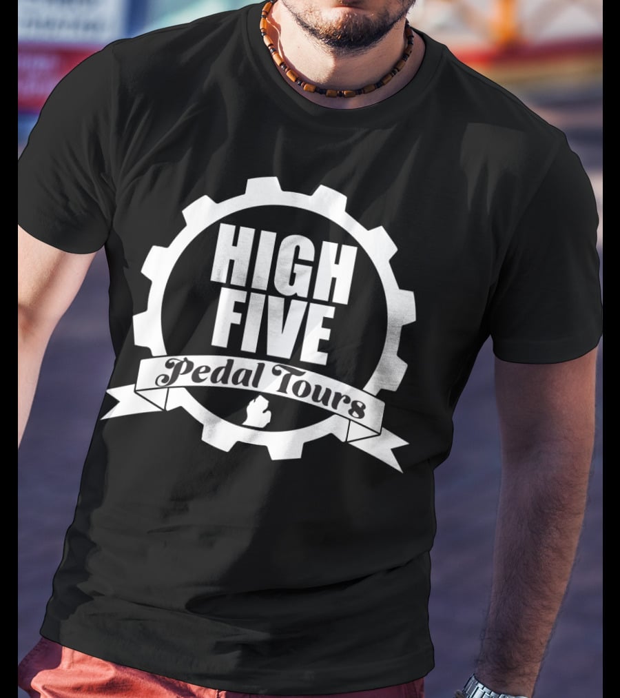 High Five Pedal Tours White T-Shirt