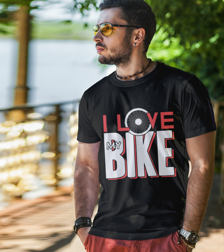 I Love My Bike Bicycle Wheel T-Shirt
