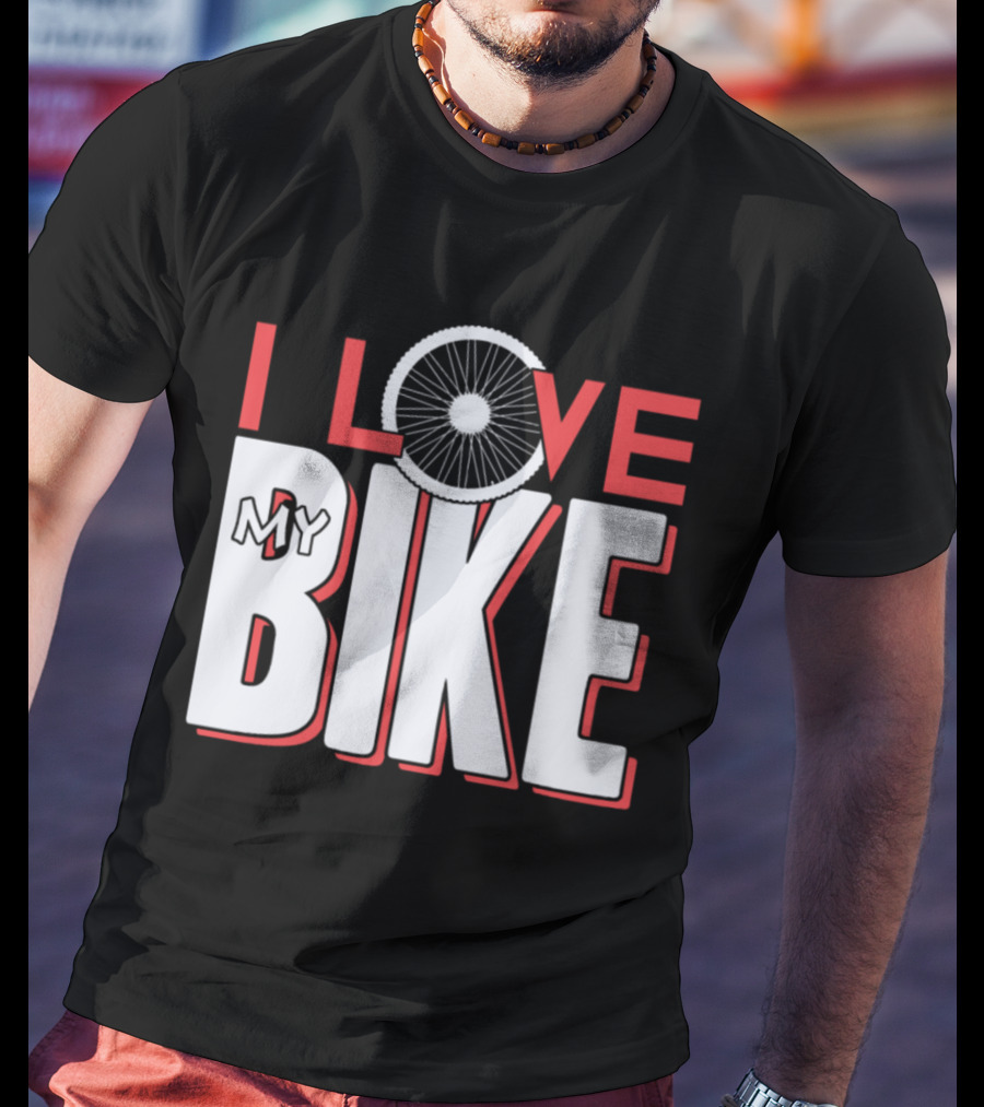 I Love My Bike Bicycle Wheel T-Shirt