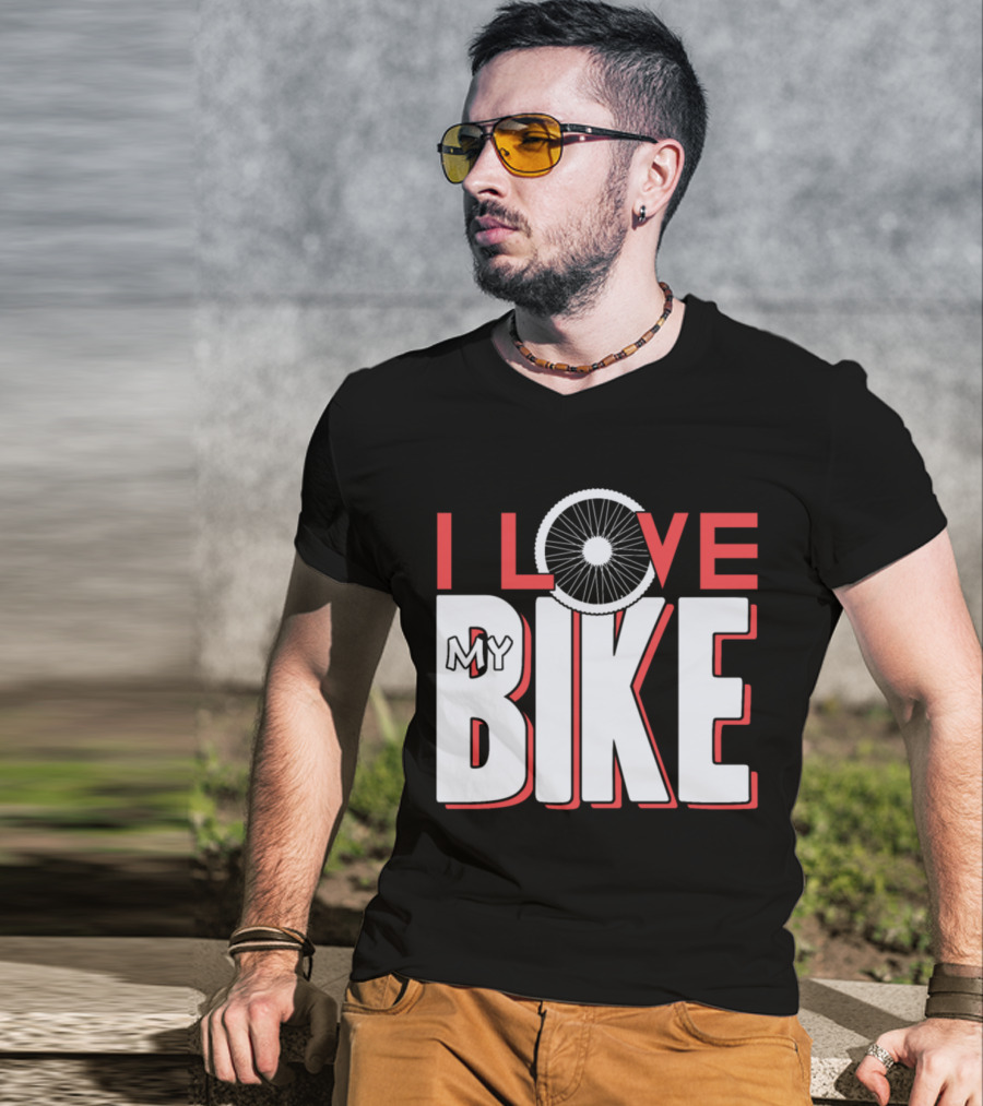 I Love My Bike Bicycle Wheel T-Shirt