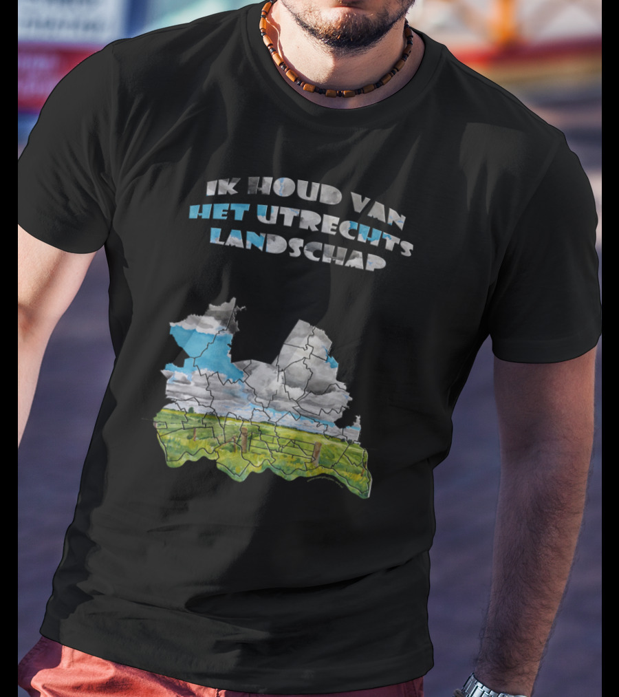 Ik Houd Van Het Utrechts Landschap Aquarel Kaart Kunstwerk T-Shirt