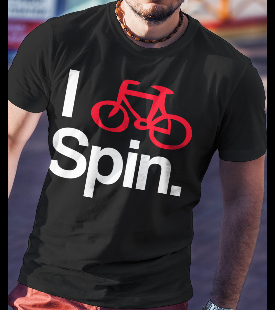 I Spin Bike Cycling Biking Workout With Red Bicycle T-Shirt