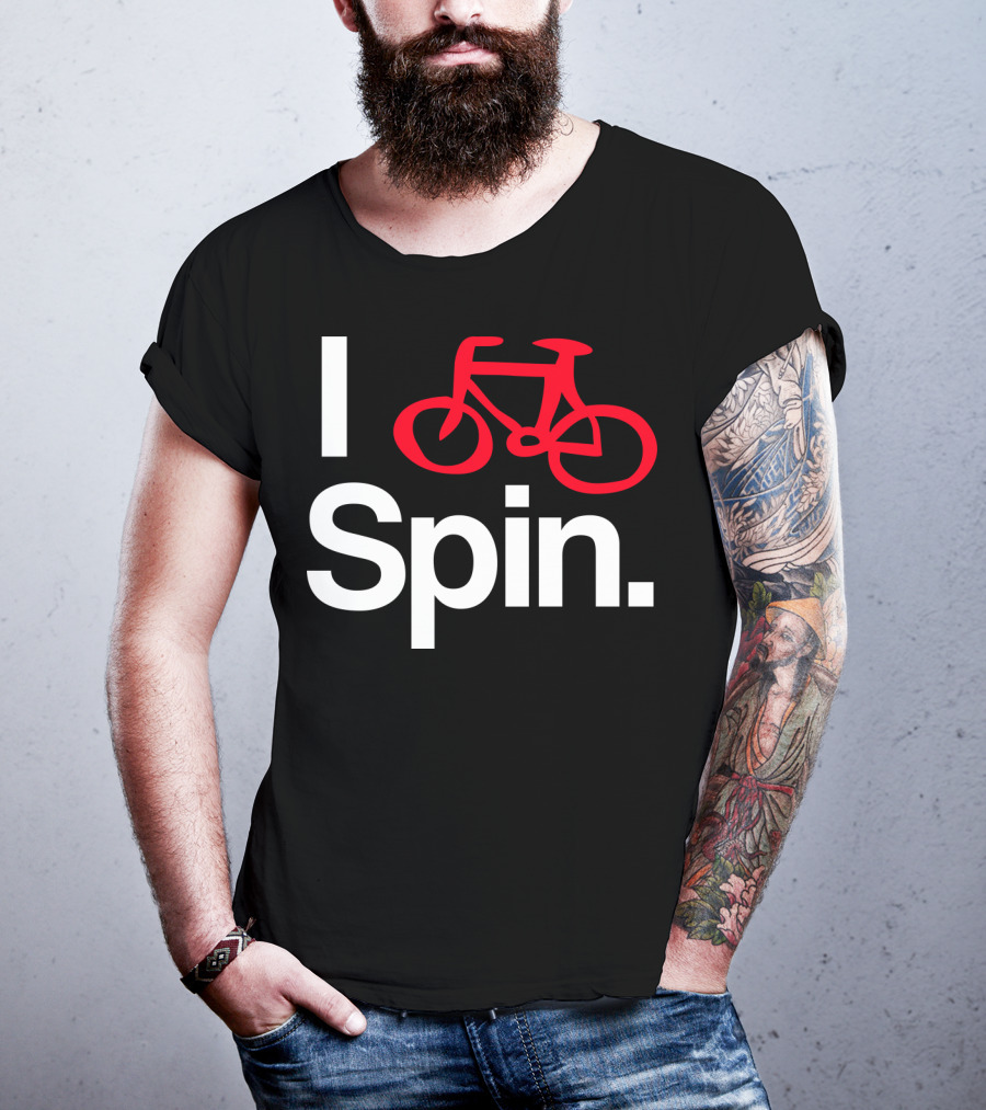 I Spin Bike Cycling Biking Workout With Red Bicycle T-Shirt