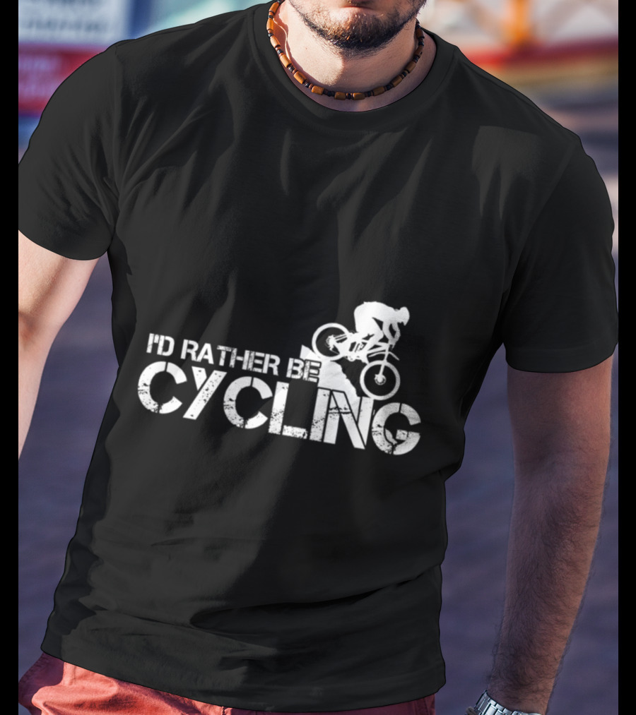 I'd Rather Be Cycling Stairs Downhill MTB Adventure T-Shirt