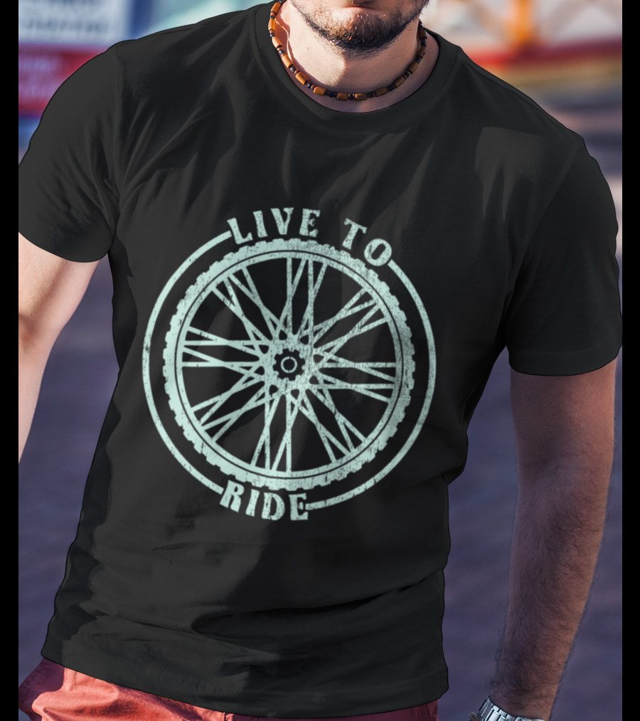 Live To Ride Bicycle Wheel Adventure T-Shirt