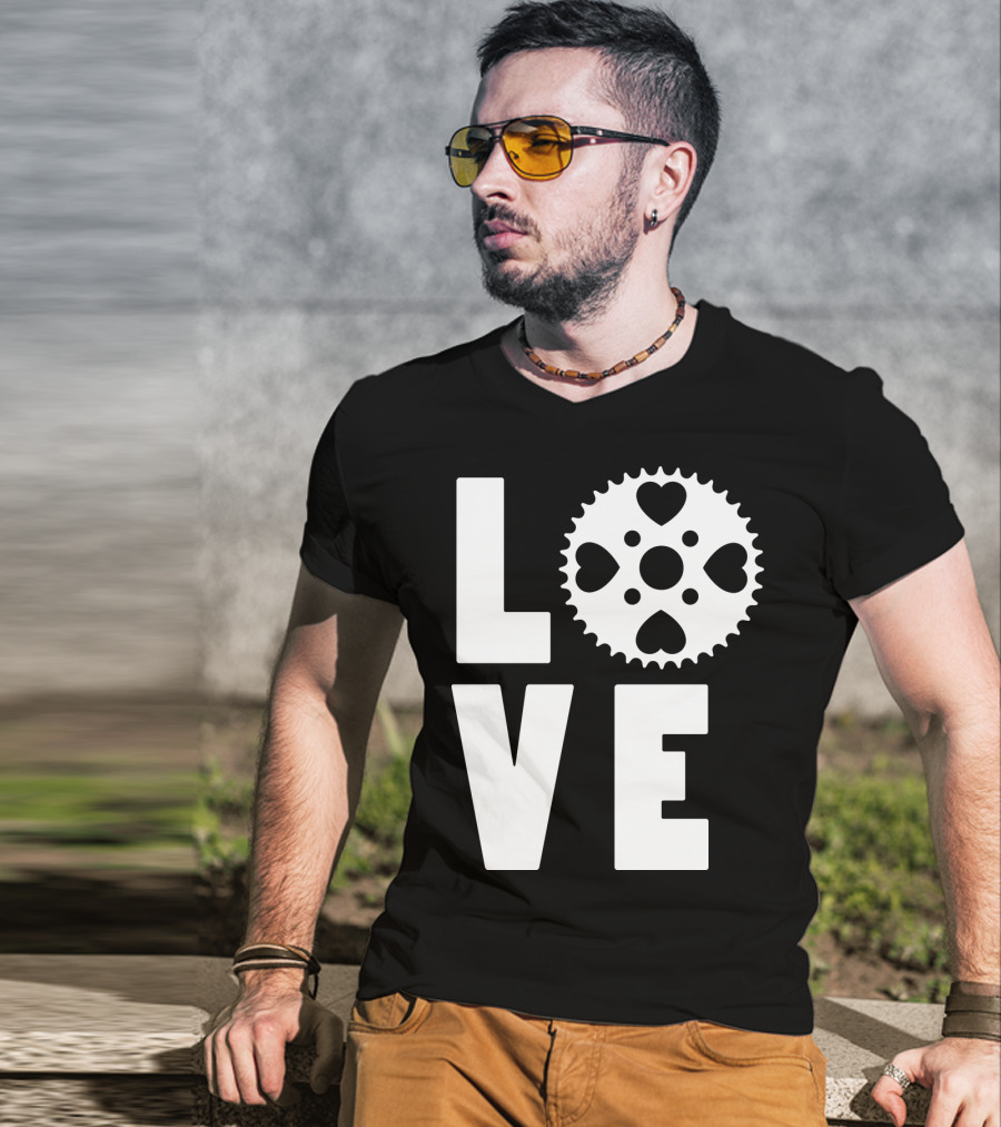 Love Cycling Gear Heart Sprocket T-Shirt