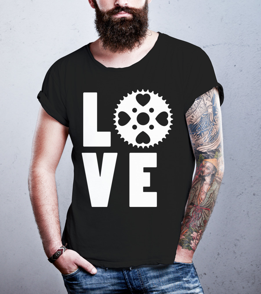 Love Cycling Gear Heart Sprocket T-Shirt