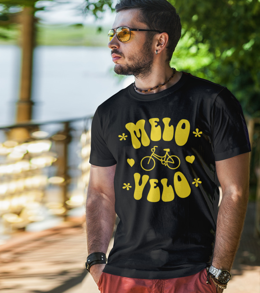 Melo Velo Bicycle Heart Flowers T-Shirt