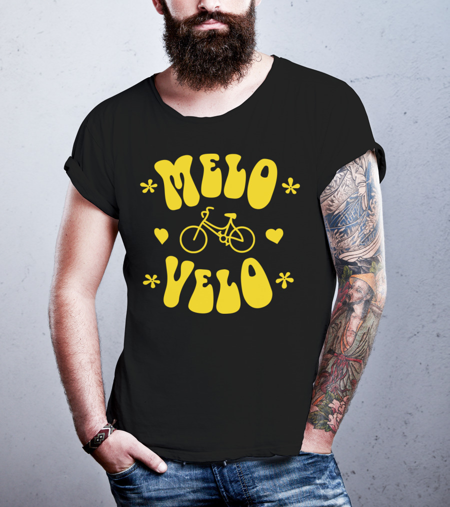 Melo Velo Bicycle Heart Flowers T-Shirt