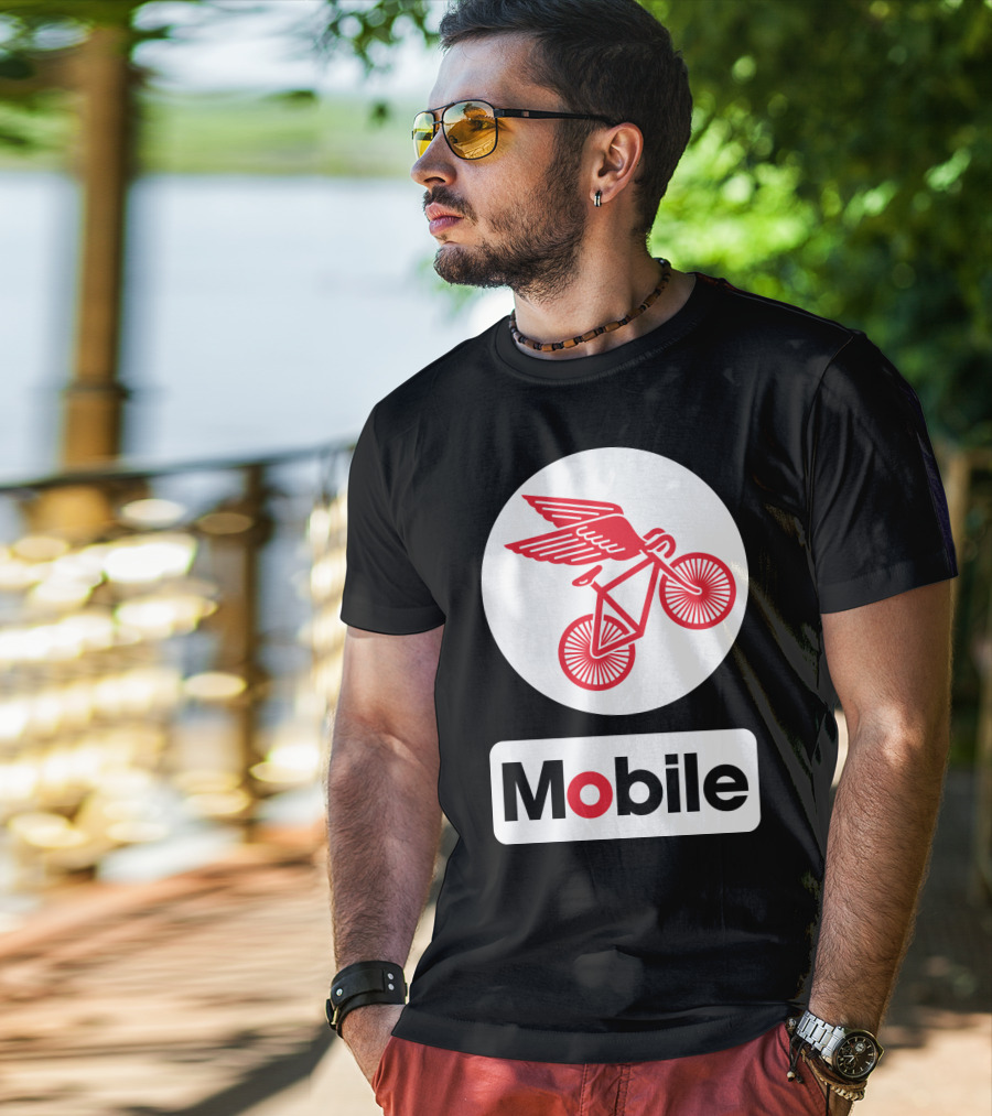 Mobile Pegasus Bicycle Wings T-Shirt