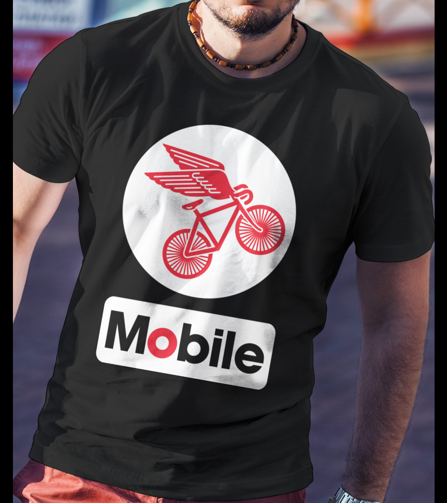 Mobile Pegasus Bicycle Wings T-Shirt
