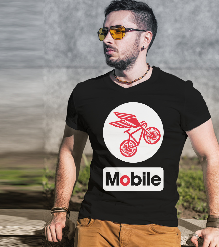 Mobile Pegasus Bicycle Wings T-Shirt