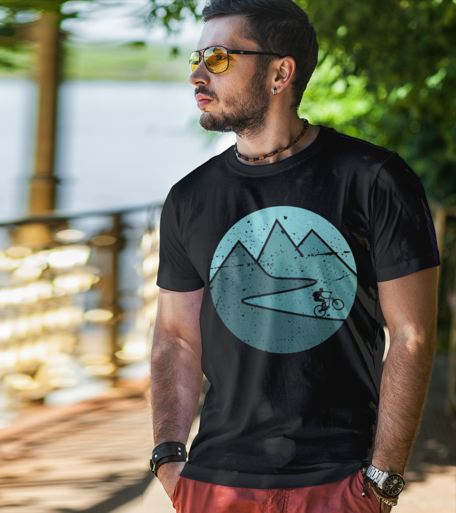 Mountain Bike Biker Cycling Adventure In Scenic Outdoor Mountains T-Shirt