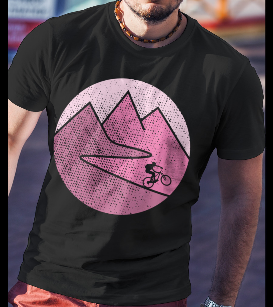 Mountain Bike Cycling Scenic Adventure In Pink Mountains T-Shirt