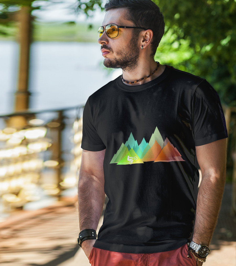 MTB Colors Mountain Biking Multicolor Peaks T-Shirt