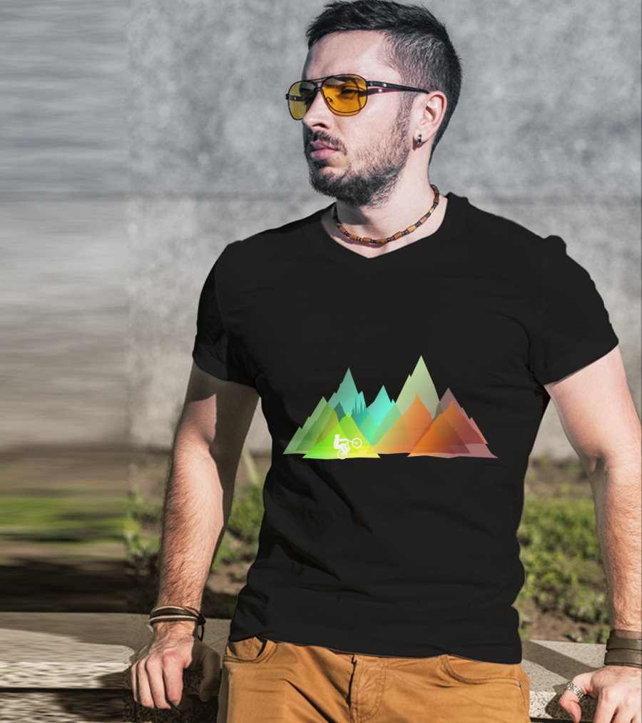 MTB Colors Mountain Biking Multicolor Peaks T-Shirt