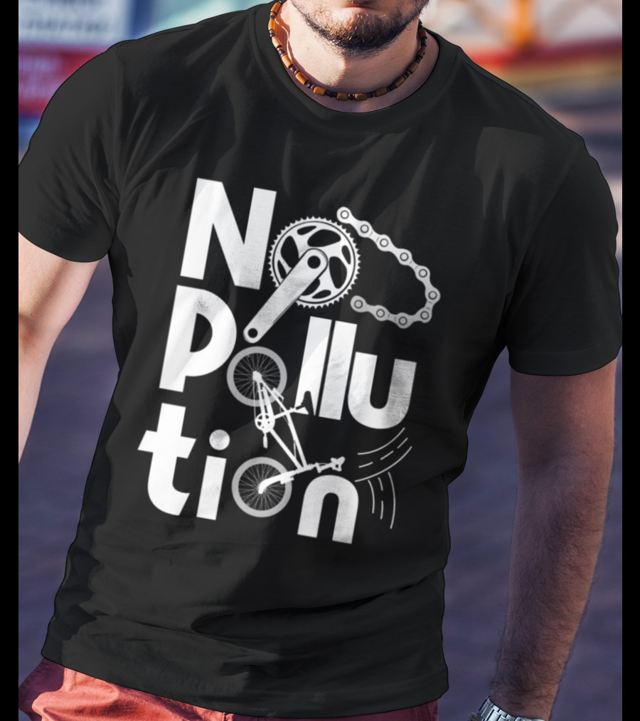 No Pollution Bicycle Gear Chain Eco-Friendly T-Shirt