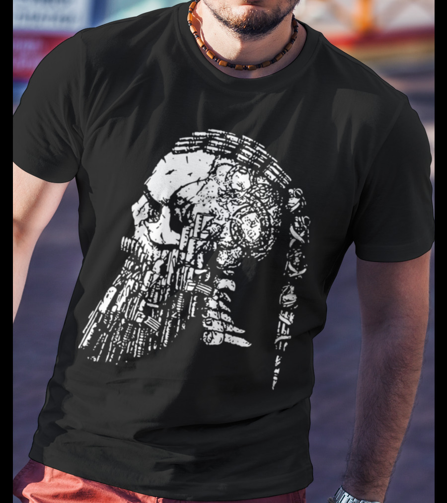 RAGNAR HEAD CAMOUFLAGE Viking Warrior Skull Art Cycling T-Shirt