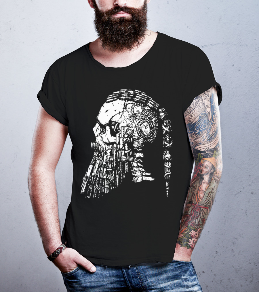RAGNAR HEAD CAMOUFLAGE Viking Warrior Skull Art Cycling T-Shirt