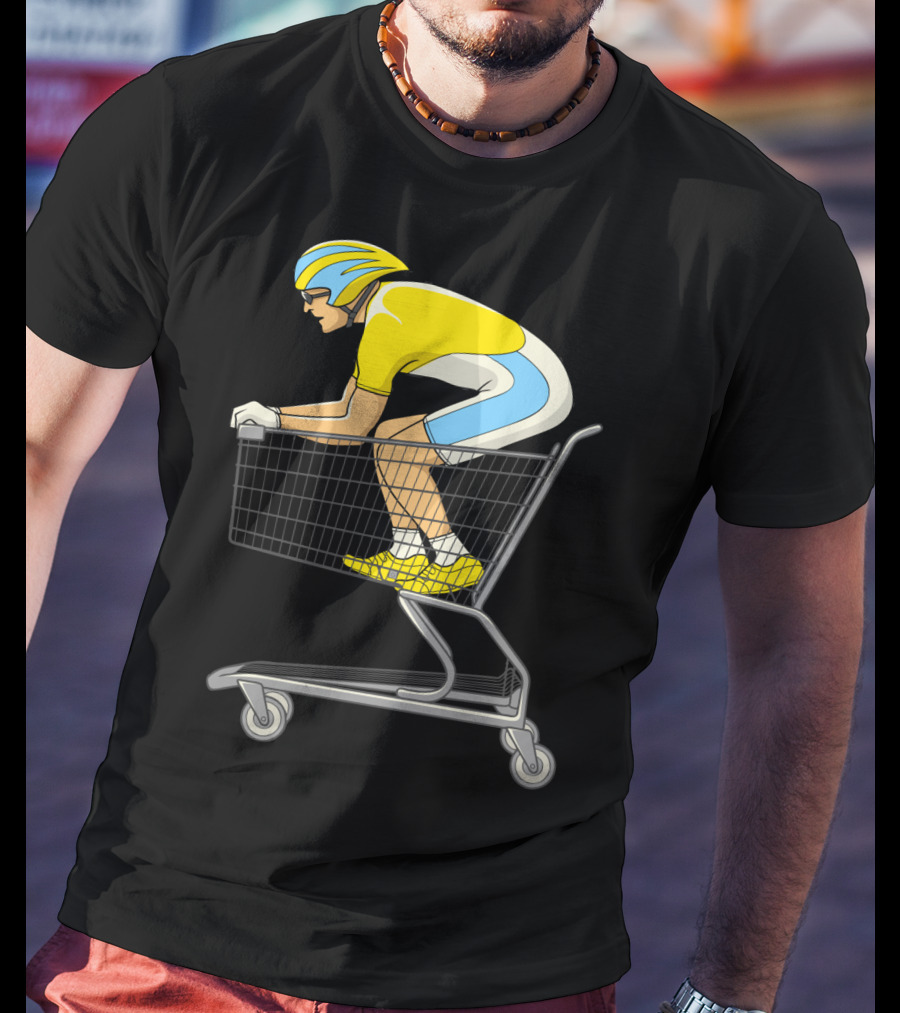 Retail Racer Cyclist In Shopping Cart T-Shirt