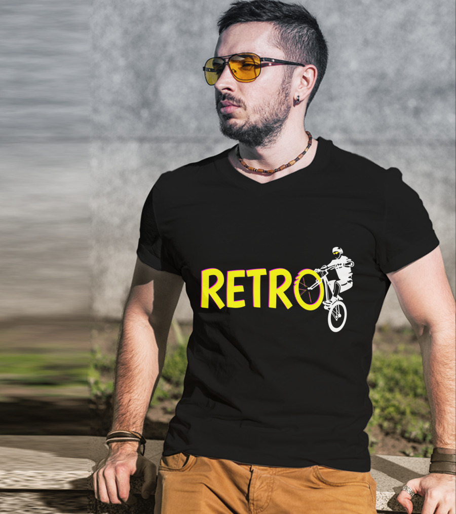 RETRO Bicycle Wheelie Rider T-Shirt