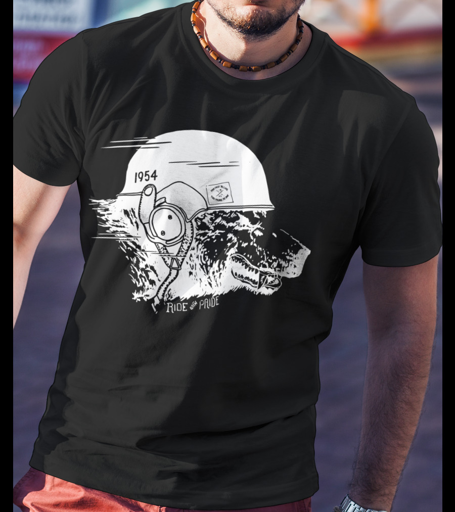 Ride With Pride 1954 Bear Motorcycle Helmet T-Shirt