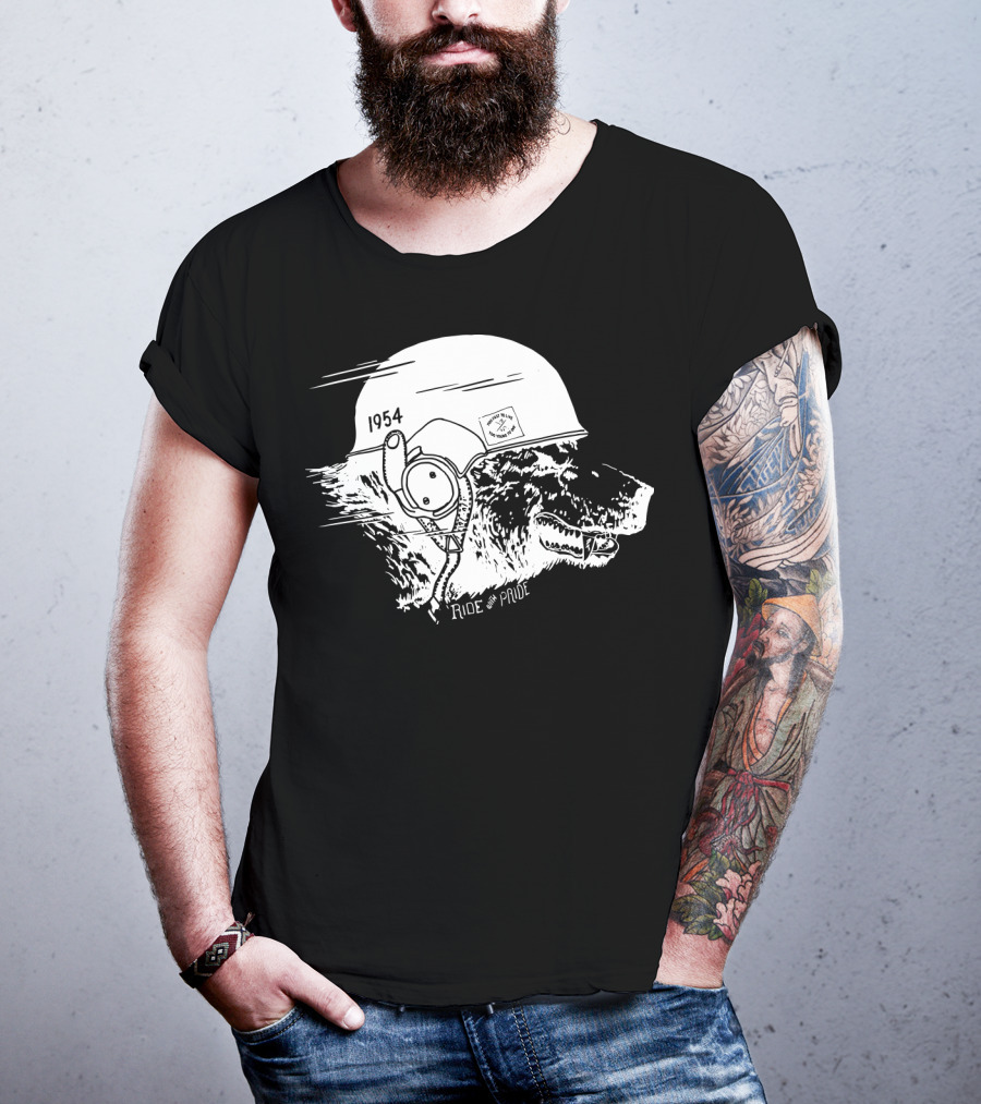 Ride With Pride 1954 Bear Motorcycle Helmet T-Shirt