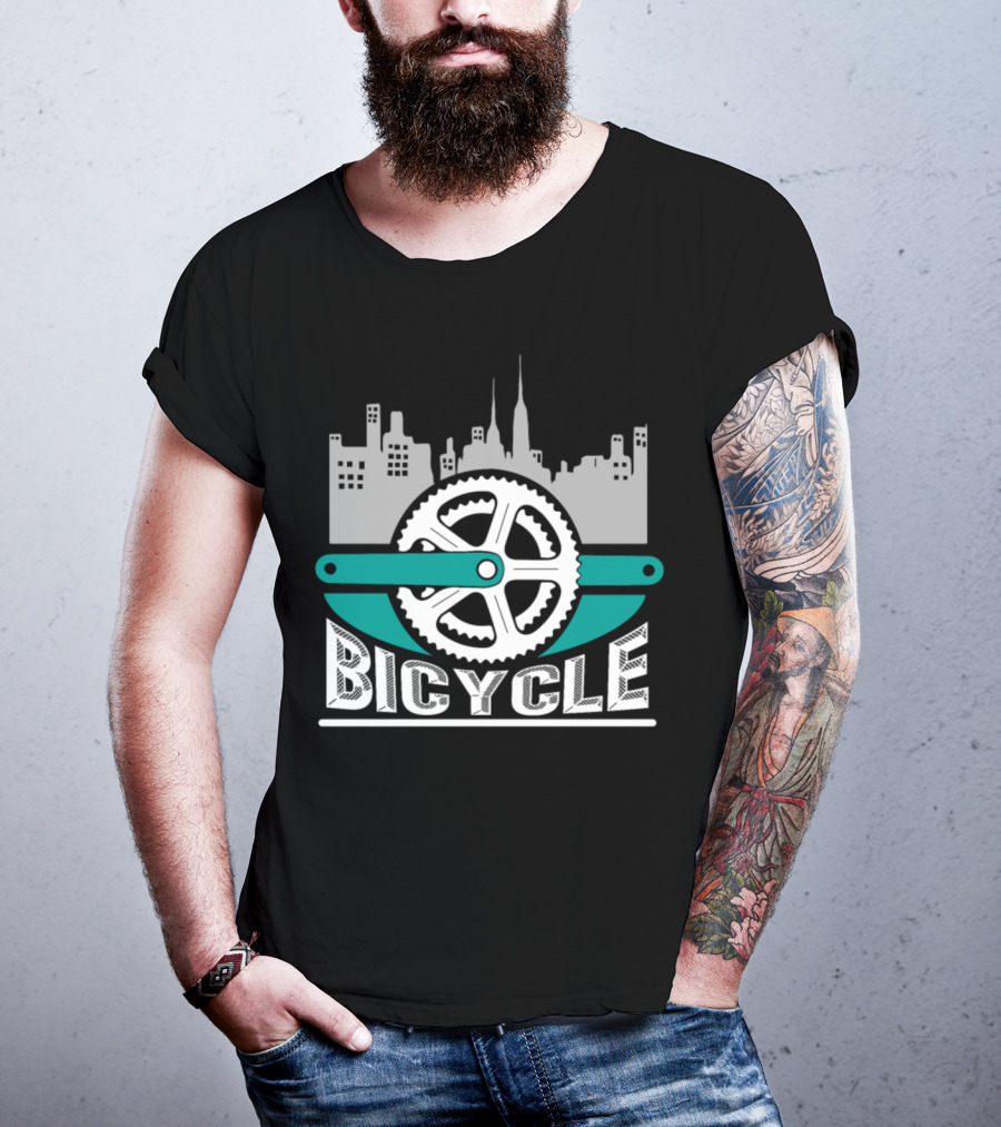 Skyline City Bicycle Chain Bike Idea T-Shirt