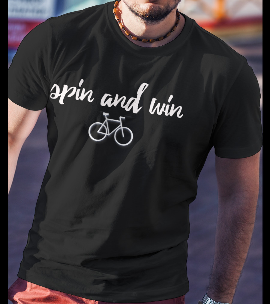 Spin And Win Cycling Bicycle Icon Workout T-Shirt