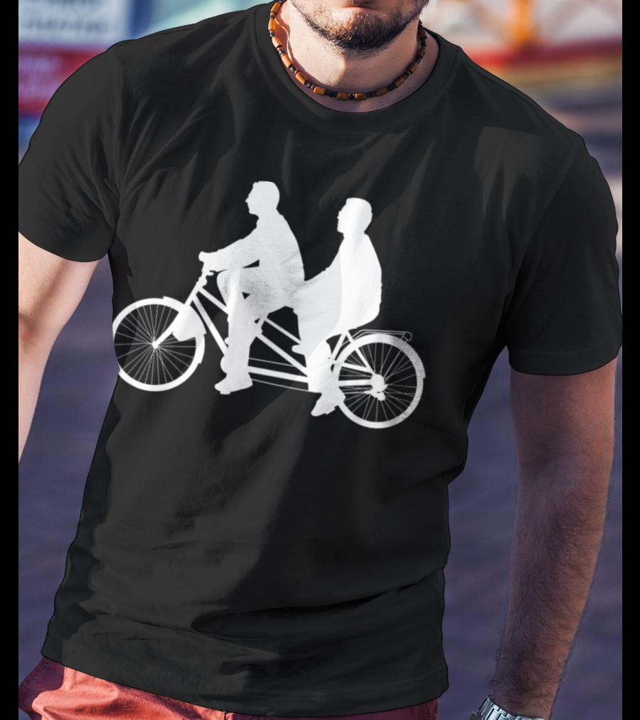 Tandem Bicycle Bike Cyclist Riding Together T-Shirt