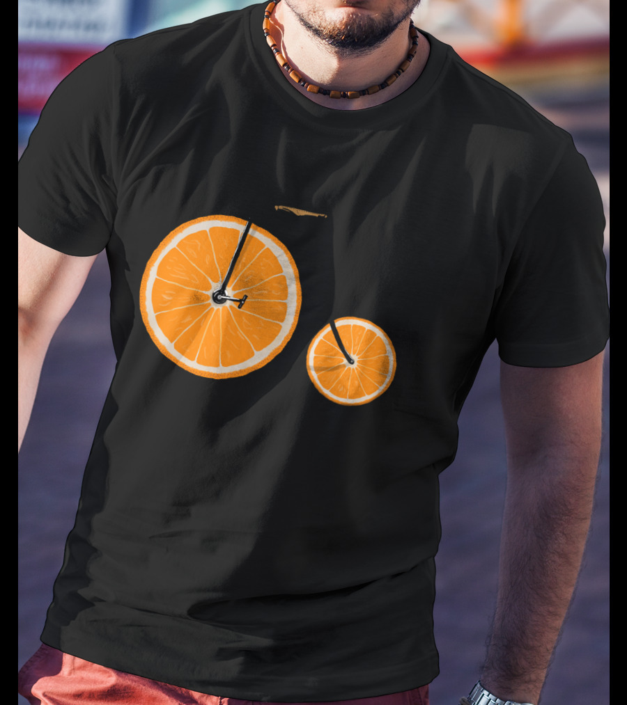 Orange Slice Bicycle Vitamin Concept T-Shirt
