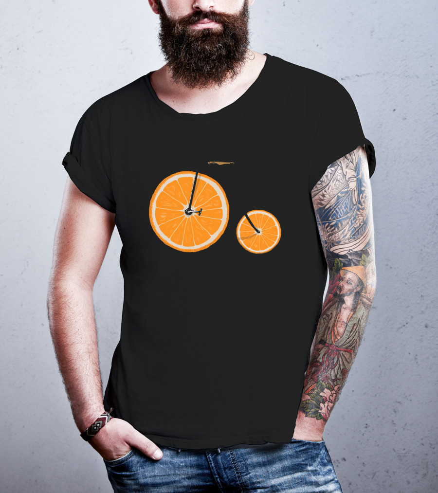 Orange Slice Bicycle Vitamin Concept T-Shirt