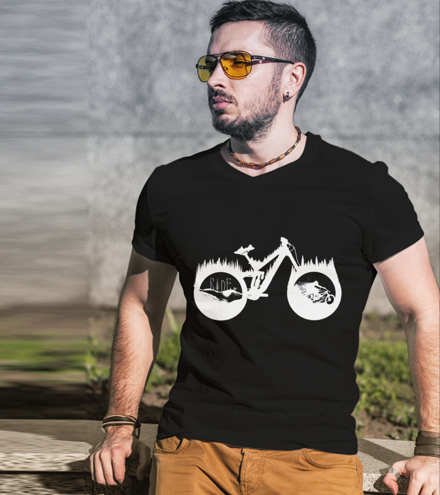 Ride White Trek Bicycle Adventure T-Shirt