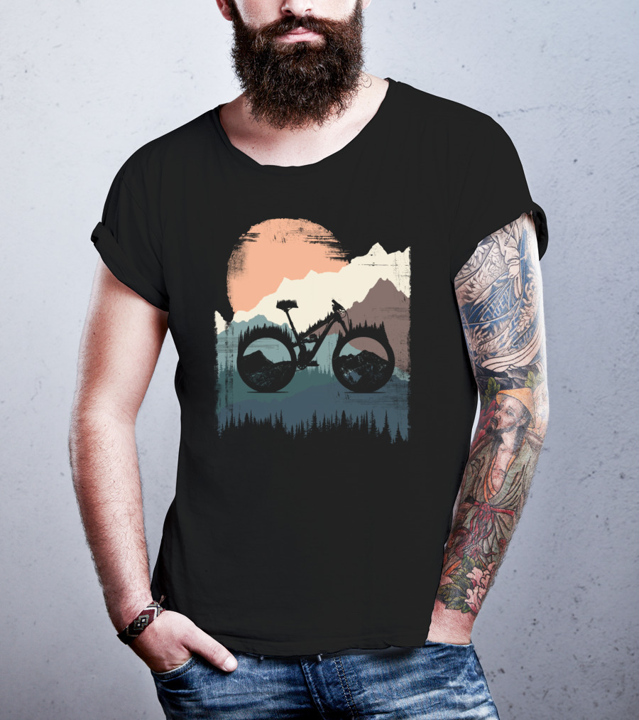 Yeti Enduro Bike Adventure Sunset Mountain T-Shirt