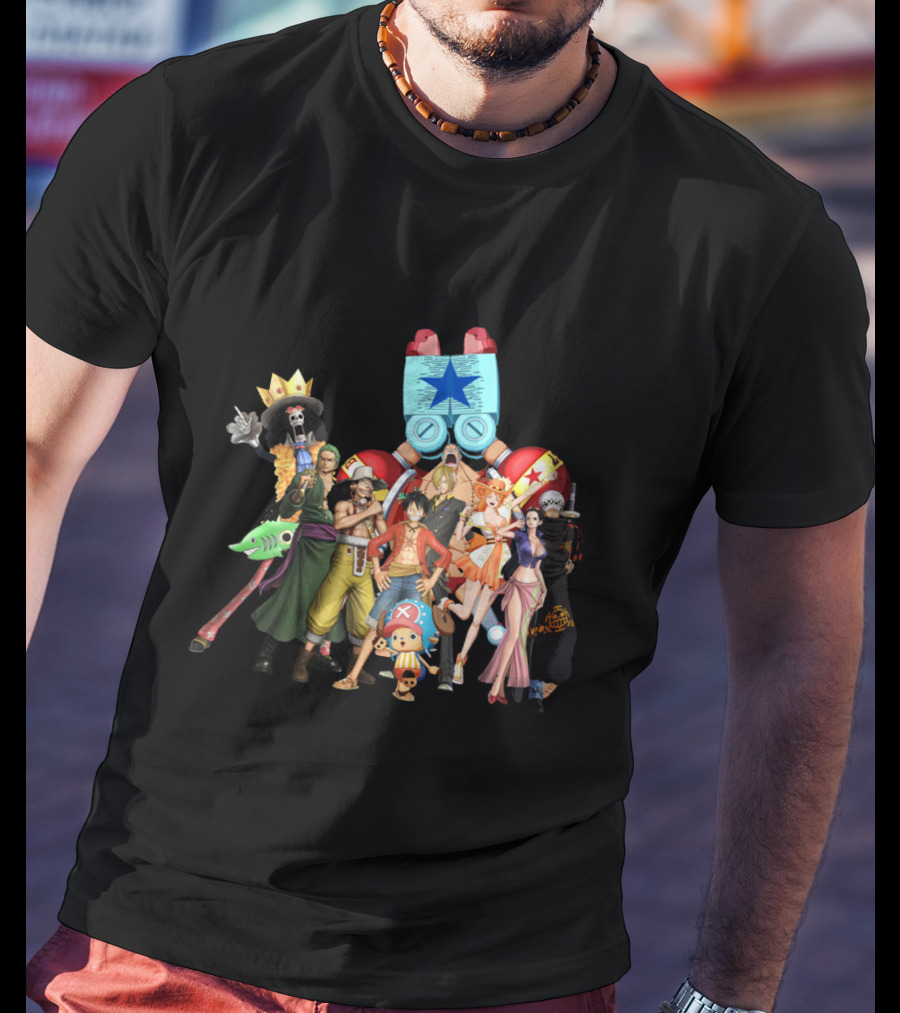 One Piece Main Characters Iconic Straw Hat Pirates Ensemble T-Shirt