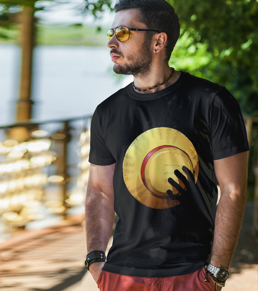KEEP THE HAT Straw Hat Hand T-Shirt