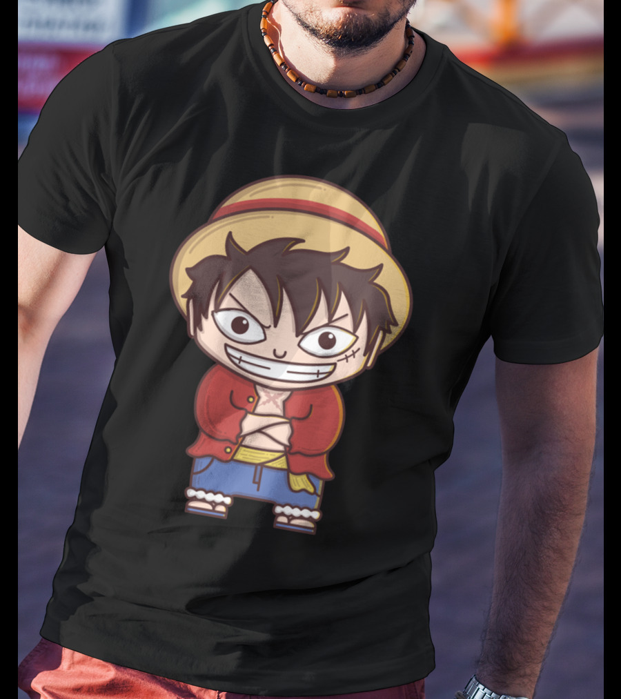 Luffy Si Topi Jerami Straw Hat Pirate Anime Character T-Shirt