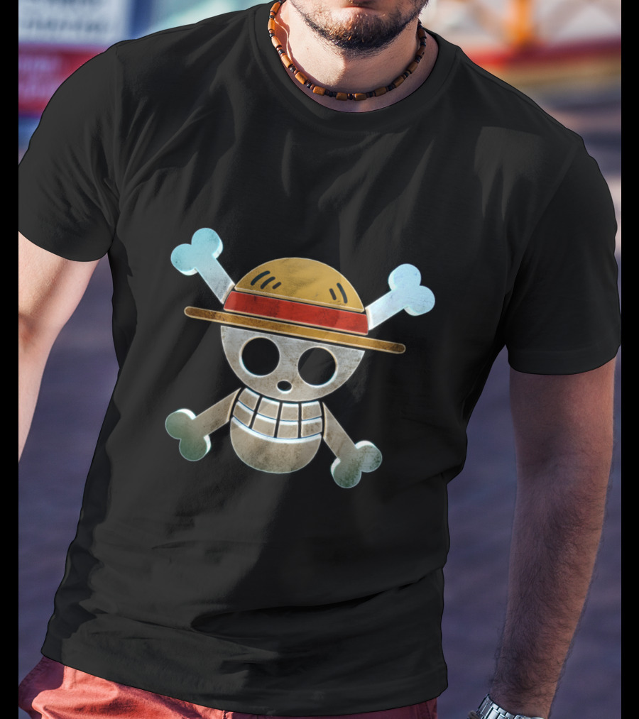 Mokey D Luffy Jolly Roger Straw Hat Pirate T-Shirt
