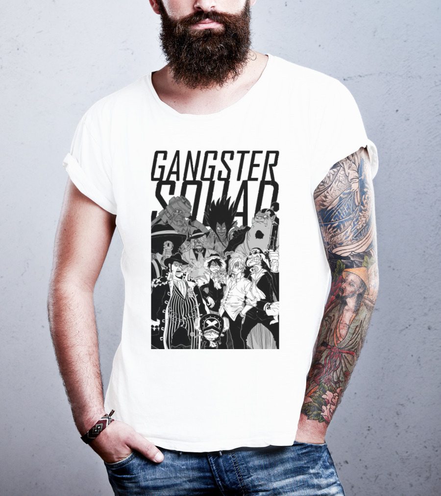 Gangster Squad One Piece Anime Characters Collaboration T-Shirt